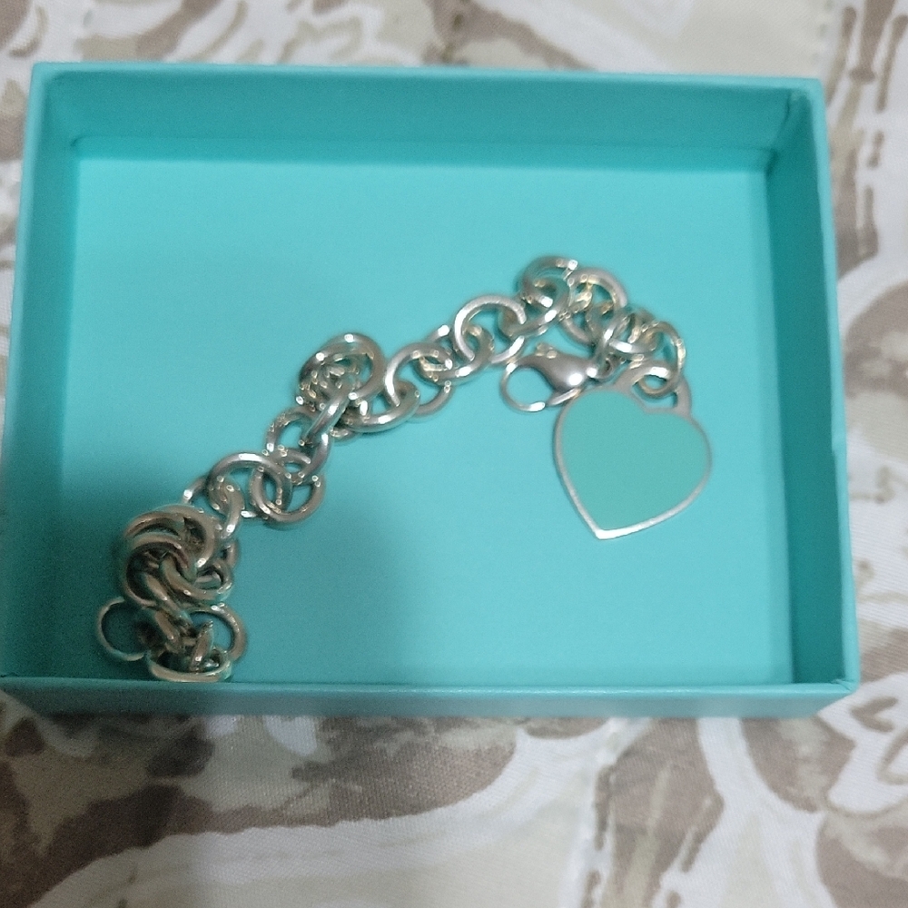 Tiffany & Company Blue Heart Silver Bracelet